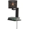 Image de JAVA-Applique murale bambou avec étagère H65cm Noir Good & Mojo Ø 18cm / H 65cm