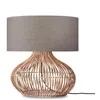 Image de KALAHARI-Lampe à poser rotin H45cm Naturel / Lin foncé Good & Mojo Ø 23cm / H 45cm Beige
