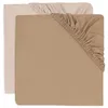 Image de Drap-housse Jersey 60x120cm - Wild Rose/Biscuit - 2 Unités