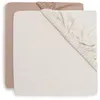 Image de JOLLEIN - Lot de 2 draps-housses Jersey Basics 60x120cm Terra/Oatmeal