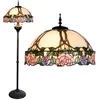 Image de Lampadaire Tiffany Ø 50x164 cm Rose Vert Verre Demi-cercle Rose 5LL-5612