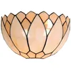 Image de Applique murale Tiffany 30x15x20 cm Beige Verre Demi-cercle 5LL-9136
