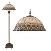 Image de Lumilamp Lampadaire Tiffany Ø 50x165 cm Beige Marron Métal