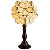 Image de Lampe de table Tiffany 21x21x38 cm Beige Polyrésine Verre Fleur 5LL-6095
