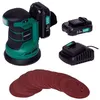 Image de Ponceuse orbitale sans fil 20V - Ø125mm -12 feuilles abrasives sac de récupération de poussière - 2 Batteries 2.0 Ah et chargeur