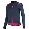 Image de Veste Vélo Hiver Femme Rogelli Pesara - Bleu-Rose - Taille S - Respirant - Manches longues - Imperméable - VTT