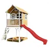 Image de AXI Sarah Maison Enfant avec Bac à Sable & Toboggan rouge Aire de Jeux pour lextérieur en marron & blanc Maisonnette