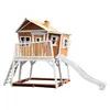 Image de Maisonnette Max AXI avec Bac à Sable & Toboggan Blanc - Marron & Blanc - Pour Enfant de 3 ans et plus