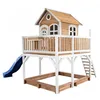 Image de Maisonnette pour enfants avec bac à sable et toboggan - AXI Liam - Bois - Multicolore - 255x377x291cm