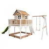 Image de AXI Liam Maison Enfant avec Bac à Sable Balançoire & Toboggan Vert clair Aire de Jeux pour lextérieur en marron & blanc