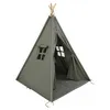 Image de Tente Tipi pour Enfants SUNNY Alba en Gris - Coussin Pliant Inclus - 120x120 cm