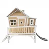 Image de Maison Enfant avec Toboggan Gris - AXI - Emma - Bois - Marron & Blanc