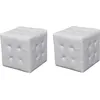 Image de Pouf cube capitonné blanc - VIDAXL - Lot de 2 - Simili - Style Scandinave Moderne - 30x30x30cm