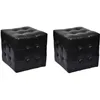 Image de Pouf cube capitonné noir - VIDAXL - Lot de 2 - Simili cuir - Style Scandinave Moderne