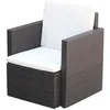 Image de vidaXL Chaise de jardin et coussins et oreillers Résine tressée Marron