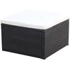 Image de vidaXL Tabouret / repose-pied Résine tressée 53 x 53 x 30 cm Marron