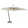 Image de Parasol - Blanc - 300 x 300 cm - Mât déporté - Polyester - Montage facile