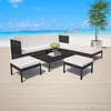Image de Salon de jardin - vidaXL - 6 pcs - Résine tressée - Noir - Mobilier extérieur résistant