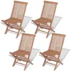 Image de vidaXL Chaises pliables de jardin 4 pcs Bois de teck solide