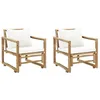 Image de vidaXL 2x Chaise de Jardin Bambou Siège Fauteuil Extérieur Chaise de Terrasse 43158