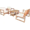 Image de vidaXL Salon de jardin 4 pcs avec coussins Bambou