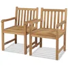 Image de Chaises dextérieur - vidaXL - Bois de teck - Design rustique - Robustes - 2 personnes