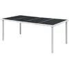 Image de vidaXL Table de jardin 190x90x74 cm Noir Acier