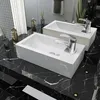 Image de Lavabo en céramique - VIDAXL - Rectangulaire - Blanc - Design moderne et élégant