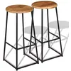 Image de vidaXL Tabourets de bar 2 pcs Bois de teck massif
