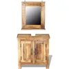 Image de vidaXL Meuble de salle de bain avec miroir Bois massif de manguier