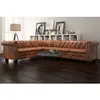 Image de vidaXL Canapé dangle Chesterfield 6 Places Cuir artificiel Marron 243618