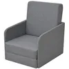 Image de Fauteuil convertible - vidaXL - Gris clair - Tissu - 1 place - Contemporain - Design