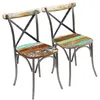 Image de Chaises de salle à manger en bois de récupération solide - VIDAXL - Lot de 2 - Vintage