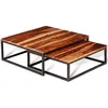 Image de Ensemble de table basse gigogne - VIDAXL - Bois massif de Sesham - Vintage - Salon