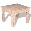 Image de Table basse - VIDAXL - Bois dacacia massif - Finition brossée blanche - 60x60x45cm