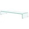 Image de vidaXL Meuble TV / pour moniteur 90 x 30 x 13 cm Verre Transparent
