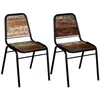 Image de vidaXL 2x Chaise de Salle à Manger Bois Recyclé Massif 44x59x89 cm Cuisine 244246
