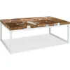 Image de vidaXL Table basse Teck Résine 110 x 60 x 40 cm