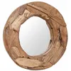 Image de vidaXL Miroir décoratif Teck 60 cm Rond