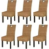 Image de Chaises de salle à manger - vidaXL - Lot de 6 - Rotin Kubu - Bois de manguier - Confortables et design