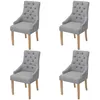 Image de Chaises de salle à manger - VIDAXL - Gris clair Tissu - Avec accoudoirs - Lot de 4 - Contemporain - Design
