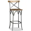 Image de Tabouret de bar - VIDAXL - Bois de manguier massif - Design unique - Style industriel - Gris