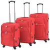 Image de Jeu de valises souples - vidaXL - 3 pcs - Rouge - Imperméable - 4 roulettes - Grand format