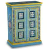 Image de vidaXL Buffet Bois massif de manguier Peinture manuelle turquoise