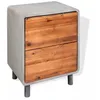 Image de Table de chevet - VIDAXL - Bois dacacia massif - Industriel - Loft - Gris