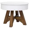 Image de Table basse - VIDAXL - Bois de récupération massif - Blanc - Rectangulaire