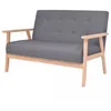 Image de Canapé 2 places - vidaXL - Tissu Gris foncé - Confort Moelleux - Design Contemporain - Fixe