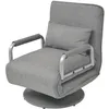 Image de Fauteuil pivotant et canapé-lit - vidaXL - Gris clair - Tissu - 1 place - Modulable