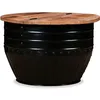 Image de vidaXL Table basse Bois de récupération massif Forme de baril Noir 245255