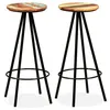 Image de Tabouret de bar - vidaXL - Lot de 2 - Bois massif de récupération - Acier - 30 x 76 cm